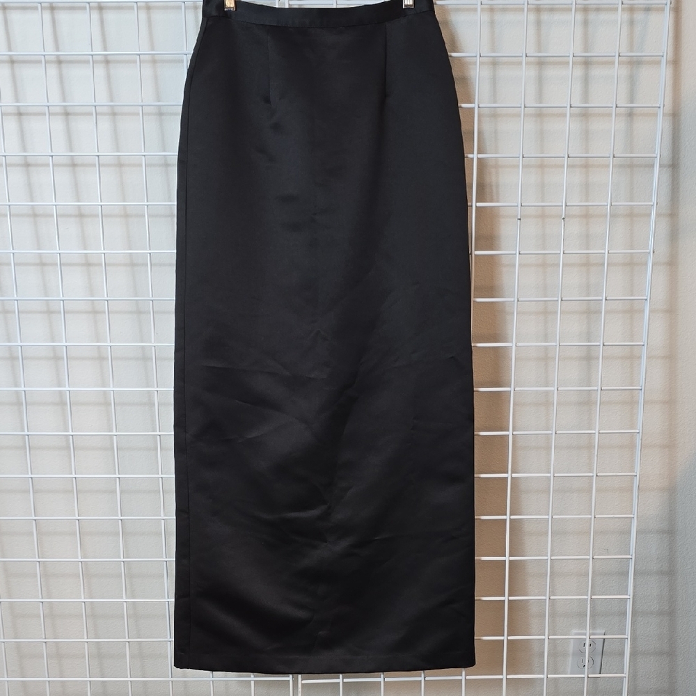 Pinky And Me Long Formal Black Maxi Skirt Size‎ 10 High Back Slit